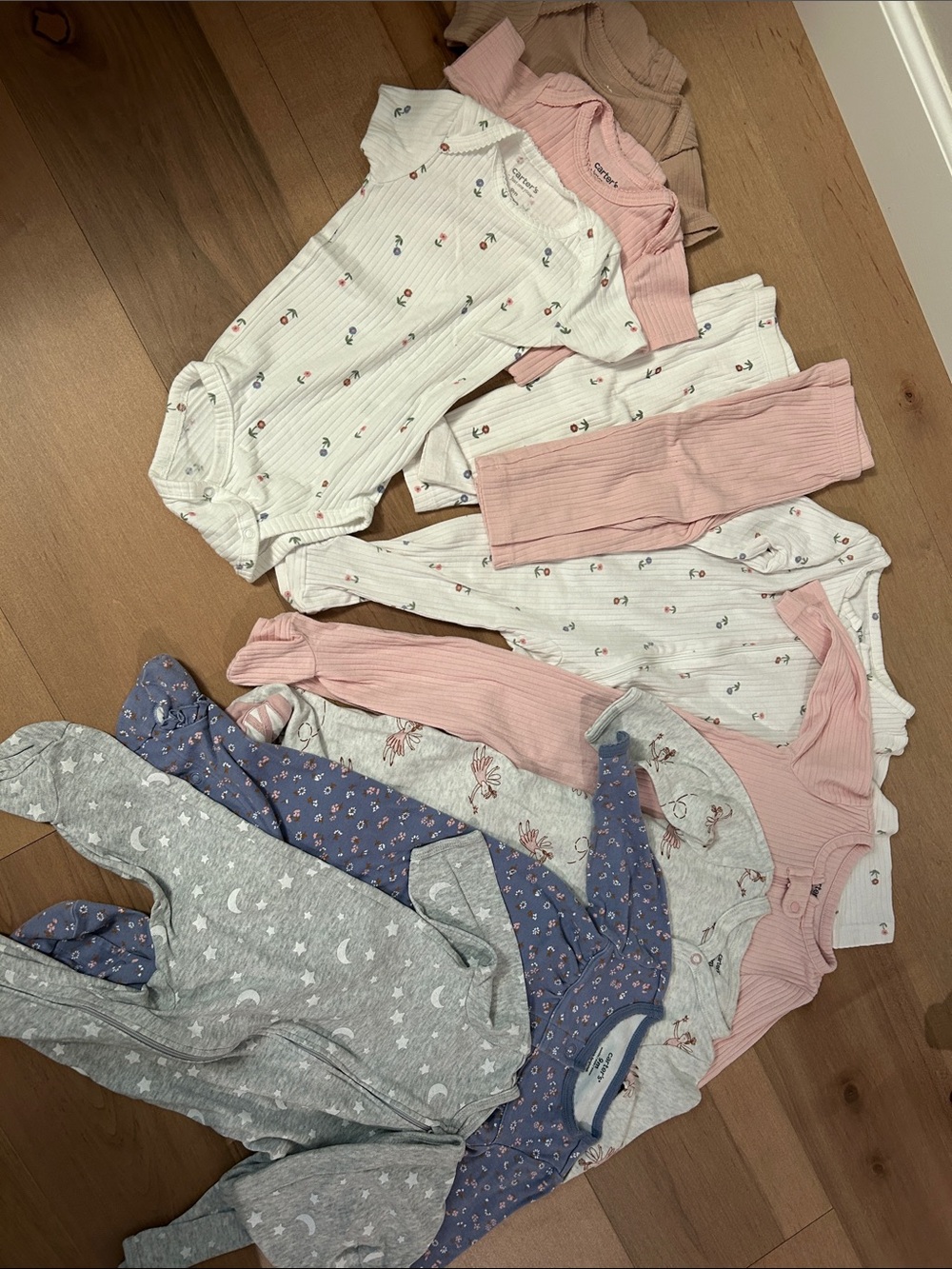Baby Girls Mixed Sleepwear and Onesie/Pant Set - Pink, White, Gray, Blue
